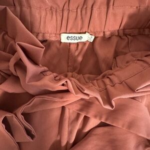 Pinky salmon colored paper bag trousers